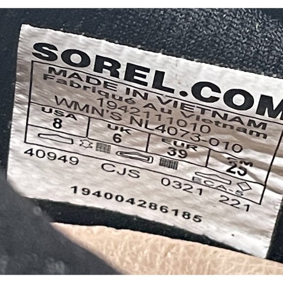 Sorel Womens Kinetic Impact Lace Up Sneakers Black Sz 8 Walking Comfort Outdoors - Picture 9 of 9